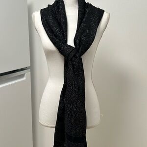 Calvin Klein long Black Scarf with a sparkle detail